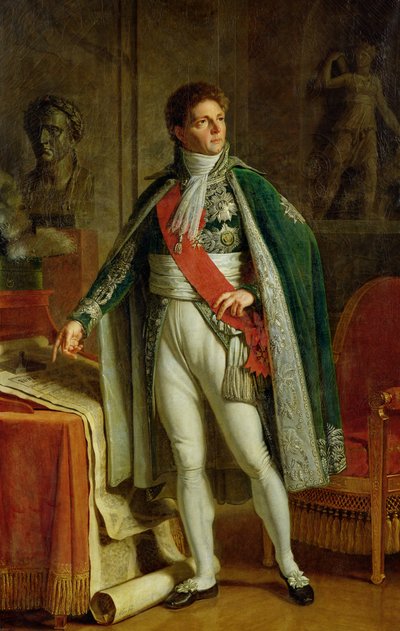 Louis Alexandre Berthier (1753-1815) zeigt eine Karte des Waldes von Fontainebleau, 1808 von Jacques Augustin Catherine Pajou